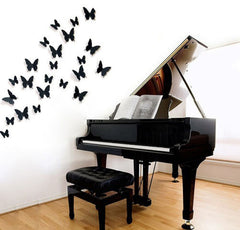 FoodyMine 12Pcs PVC 3D Wonderful Art Butterfly Design Wall Stickers Decals Home Decor Poster for Rooms wedding wall Decorations