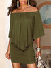 Image of Army green Slash Neck Women Mini Dress | Summer Style Off Shoulder Sexy Dresses