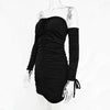 Image of Women Autumn Winter Bandage Dress Women | Off Shoulder Long Sleeve Slim