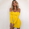 Image of Women Autumn Winter Bandage Dress Women | Off Shoulder Long Sleeve Slim