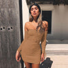 Image of Women Autumn Winter Bandage Dress Women | Off Shoulder Long Sleeve Slim