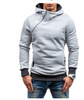 Image of 2018 Men's Hoodie Oblique Zipper Solid Color Hoodies