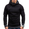 Image of 2018 Men's Hoodie Oblique Zipper Solid Color Hoodies