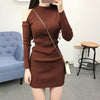 Image of Women Knit Pullover Sweater | New Long Sleeve Strapless Sexy Women Short Knit Dress