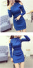 Image of Women Knit Pullover Sweater | New Long Sleeve Strapless Sexy Women Short Knit Dress