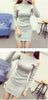 Image of Women Knit Pullover Sweater | New Long Sleeve Strapless Sexy Women Short Knit Dress