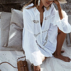 Bikini Cover Up Lace Hollow Crochet Swimsuit Beach Dress Women 2018 | Summer Ladies Cover-Ups Beach Wear