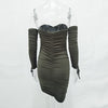 Image of Women Autumn Winter Bandage Dress Women | Off Shoulder Long Sleeve Slim