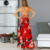 Image of Sexy Lace Up V Neck Women Maxi Dresses Summer Split | Backless Beach Long