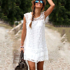 Hot Summer beach Dress Sexy Women | Casual Sleeveless Beach Short Dress