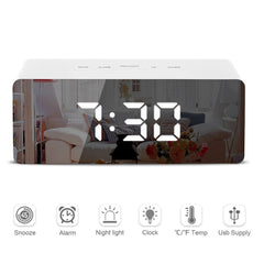 LED Mirror Alarm Clock | Digital Snooze Table Clock