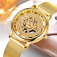 Silver & Golden Luxury Hollow Steel Watches Men Women Unisex | Quartz Wrist watch