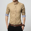 Image of Men's Clothes Slim Fit Men Long Sleeve Shirt