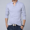 Image of Men Clothes Solid Colour Long Sleeve Slim Fit T Shirt Men | Cotton T-Shirt Casual T Shirts