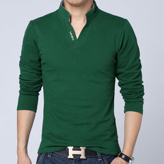 Men Clothes Solid Colour Long Sleeve Slim Fit T Shirt Men | Cotton T-Shirt Casual T Shirts