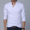 Image of Men Clothes Solid Colour Long Sleeve Slim Fit T Shirt Men | Cotton T-Shirt Casual T Shirts