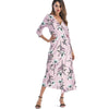 Image of Floral Summer Women Dress 2018 | V-neck Seven-Point Sleeves Long Dress Female