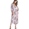 Image of Floral Summer Women Dress 2018 | V-neck Seven-Point Sleeves Long Dress Female