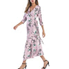 Image of Floral Summer Women Dress 2018 | V-neck Seven-Point Sleeves Long Dress Female