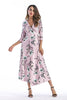 Image of Floral Summer Women Dress 2018 | V-neck Seven-Point Sleeves Long Dress Female