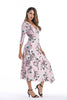 Image of Floral Summer Women Dress 2018 | V-neck Seven-Point Sleeves Long Dress Female