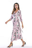 Image of Floral Summer Women Dress 2018 | V-neck Seven-Point Sleeves Long Dress Female