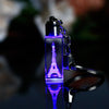 Image of Laser Engraved Tower Crystal Decorative Cube | Variable Colour LED Lighting Miniature